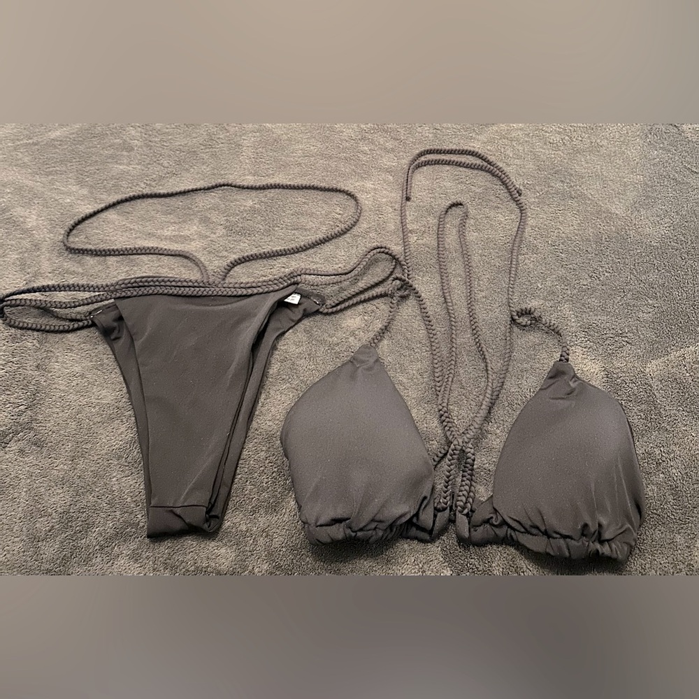 Black Strappy String Bikini Size XL